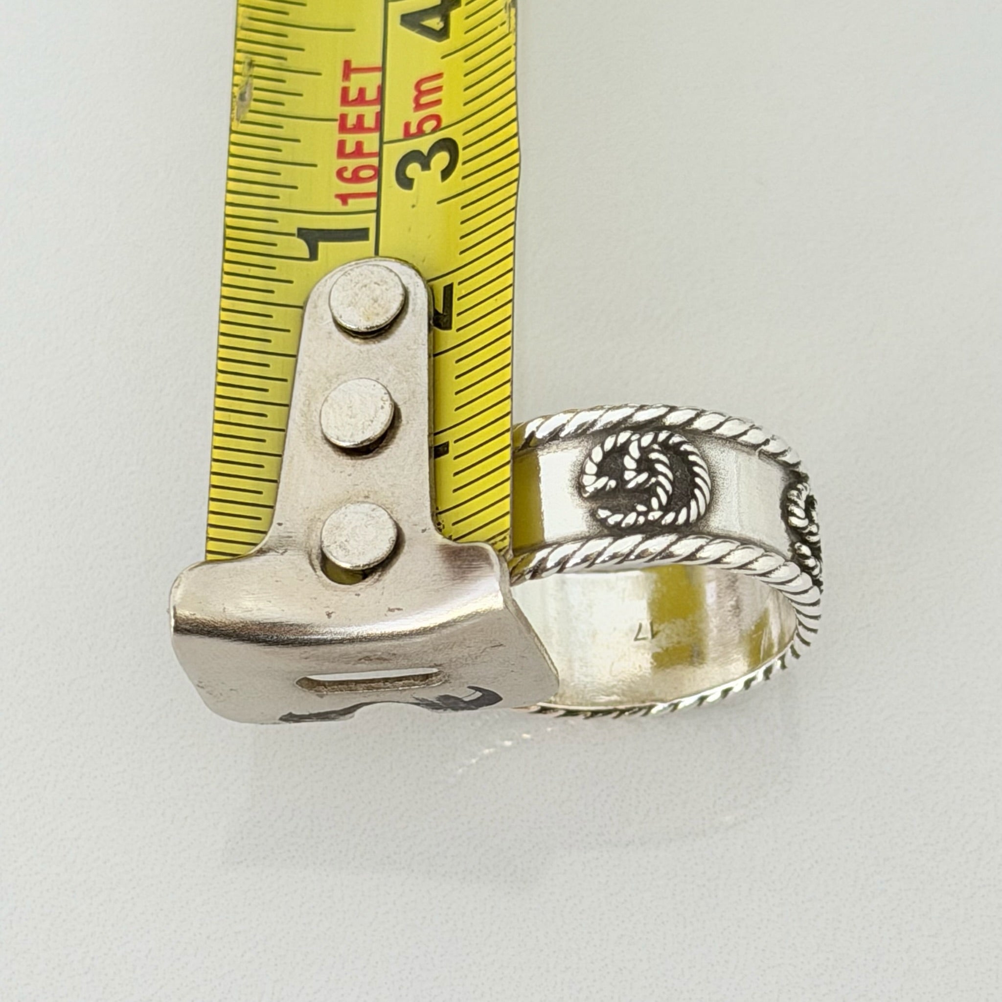 Gucci GG Marmont 925 Sterling Silver 9mm Logo Ring Women’s Size 17, UK Q, EU 57