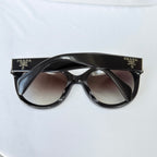 Authentic Prada Round Cat Eye Black Thick Frame Oversized Women’s Sunglasses