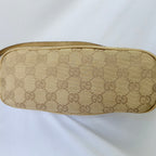 Vintage Y2k Gucci Beige GG Monogram Canvas Small Boat Pochette Shoulder Handbag