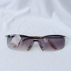 Chanel 4043 Wrap Rimless Vintage Grey Silver Sunglasses