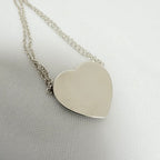 Tiffany & Co. Double Chain Heart Necklace 925 Sterling Silver 16 Inches