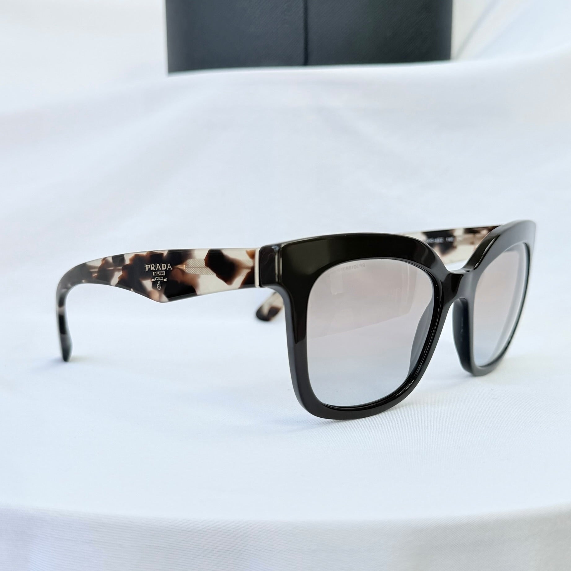 Prada SPR 24Q Cat Eye Women’s Sunglasses Havana Tortoiseshell Black With Case