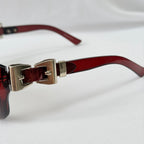 Vintage Gucci GG 3006/S "Queen Bow" Buckle Oversized Butterfly Burgundy sunglasses