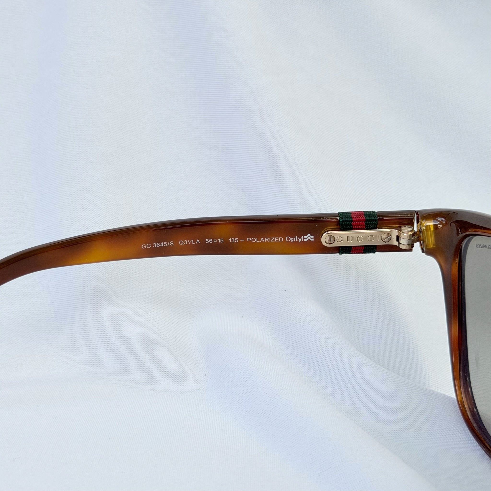 Authentic Gucci Cat Eye Tortoiseshell Brown Polarised GG Fabric Sunglasses