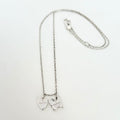 Gucci Heart Butterfly Charm Sterling Silver 925 Women's Necklace 17.5-19” With Packaging