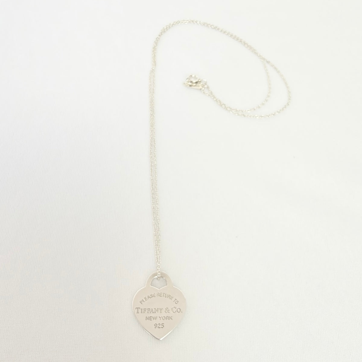 Tiffany & Co. Return to Tiffany Small Heart Necklace 925 Sterling Silver 18 Inches With Packaging