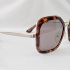 Prada PR 57US Catwalk Cinema Red Tortoiseshell Irregular Oversized Square Sunglasses