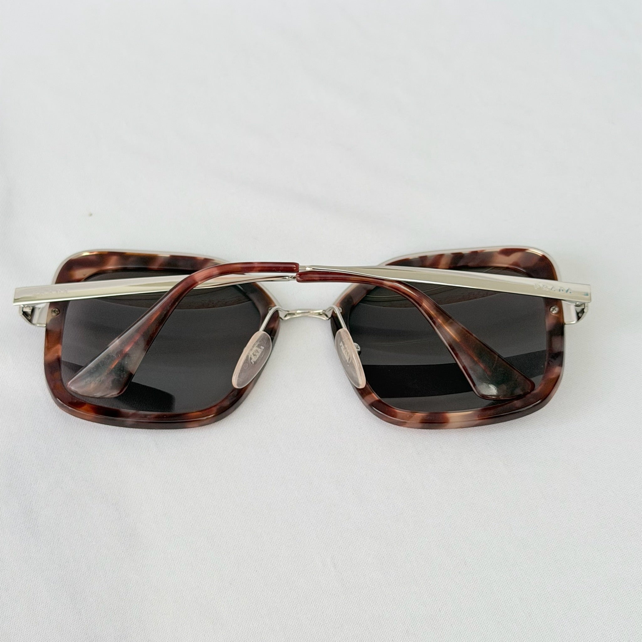 Prada PR 57US Catwalk Cinema Red Tortoiseshell Irregular Oversized Square Sunglasses