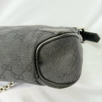 Vintage Gucci Horsebit Black Monogram Canvas Medium Shoulder Handbag Tom Ford Era 2004