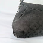 Vintage Gucci Horsebit Black Monogram Canvas Medium Shoulder Handbag Tom Ford Era 2004