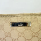 Vintage Y2k Gucci Beige GG Monogram Canvas Small Boat Pochette Shoulder Handbag