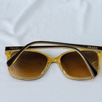 Prada Cat Eye Square Metal Corners Women's Sunglasses Brown Tortoiseshell SPR 01O