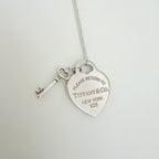 Tiffany&Co. Return to Tiffany  Medium Heart Key Lock Women's Necklace Silver 925 Sterling 19 inches With Packaging