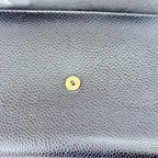 Chanel CC Logo Caviar Skin Trifold Wallet Black Leather Zipper Medium
