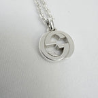 Gucci Interlocking GG Pendant Sterling Silver 925 Necklace 19 Inches With Packaging