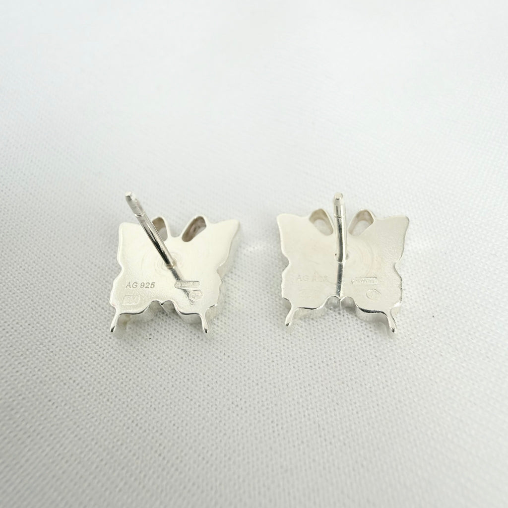 Gucci Butterfly Stud Sterling Silver 925 Women's Earrings With Packaging