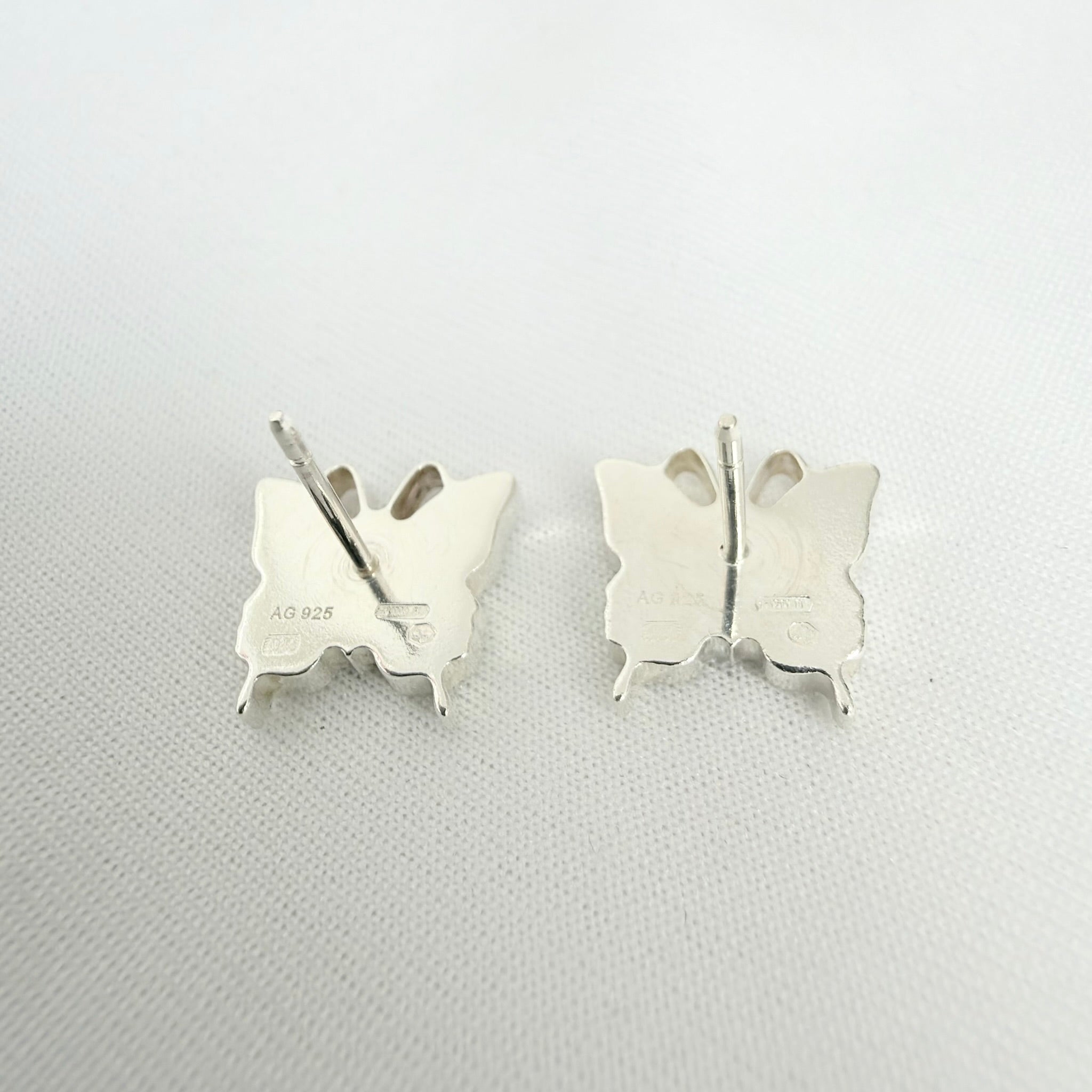 Gucci Butterfly Stud Sterling Silver 925 Women's Earrings With Packaging