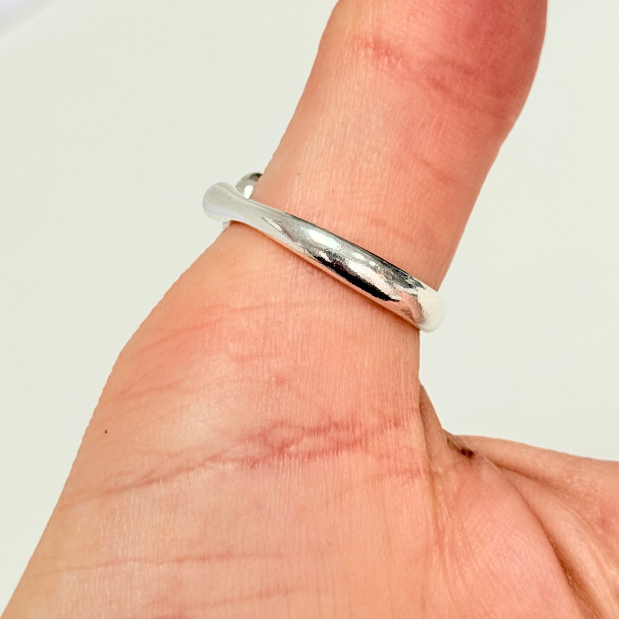 Authentic Tiffany & Co. Elsa Peretti Open Heart Sterling Silver 925 Ring Size 6.5, Uk M, EU 52.5