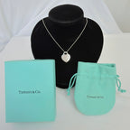 Tiffany & Co. Return to Tiffany Small Heart Necklace 925 Sterling Silver 18 Inches With Packaging