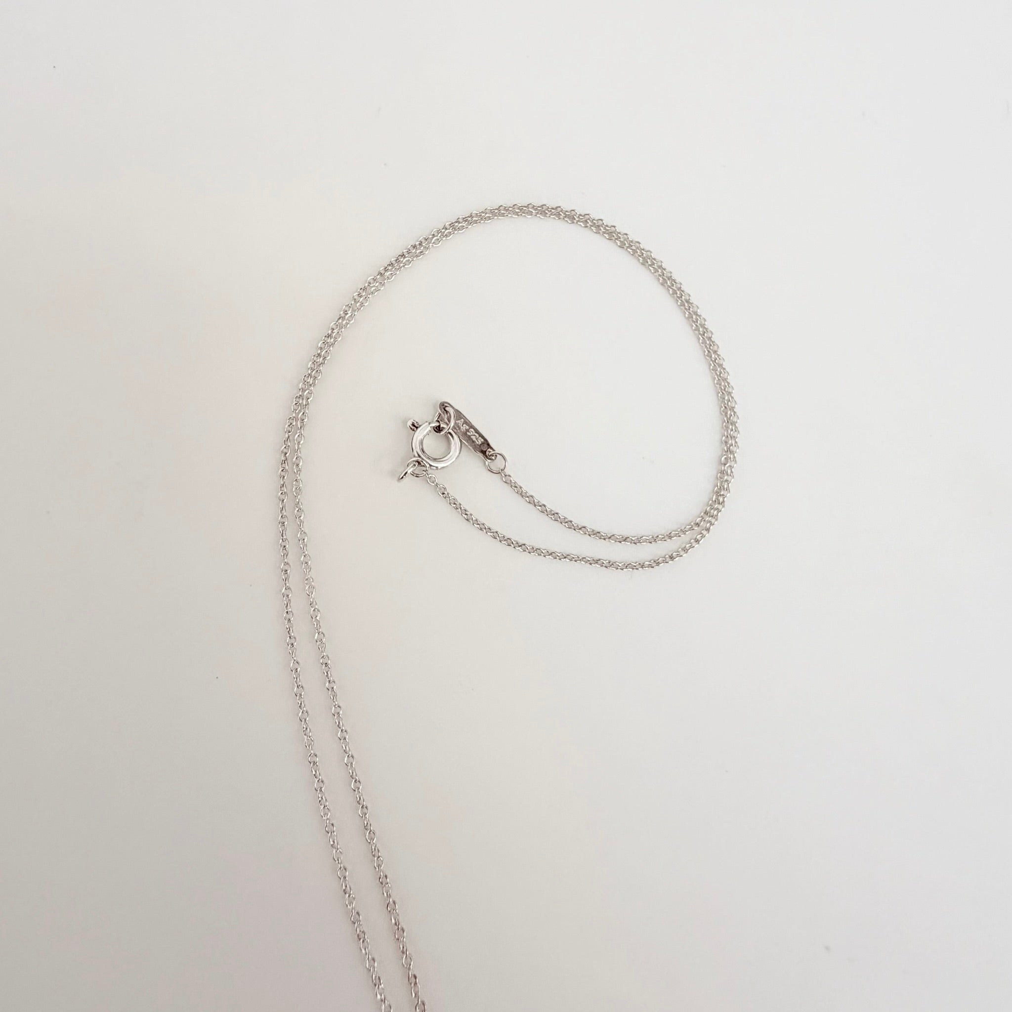 Tiffany & Co. Return to Mini Double Blue Heart Women's Necklace 16 Inches Sterling Silver 925
