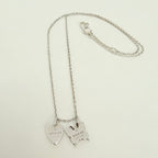 Gucci Heart Butterfly Charm Sterling Silver 925 Women's Necklace 17.5-19” With Packaging