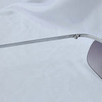 Chanel 4043 Wrap Rimless Vintage Grey Silver Sunglasses