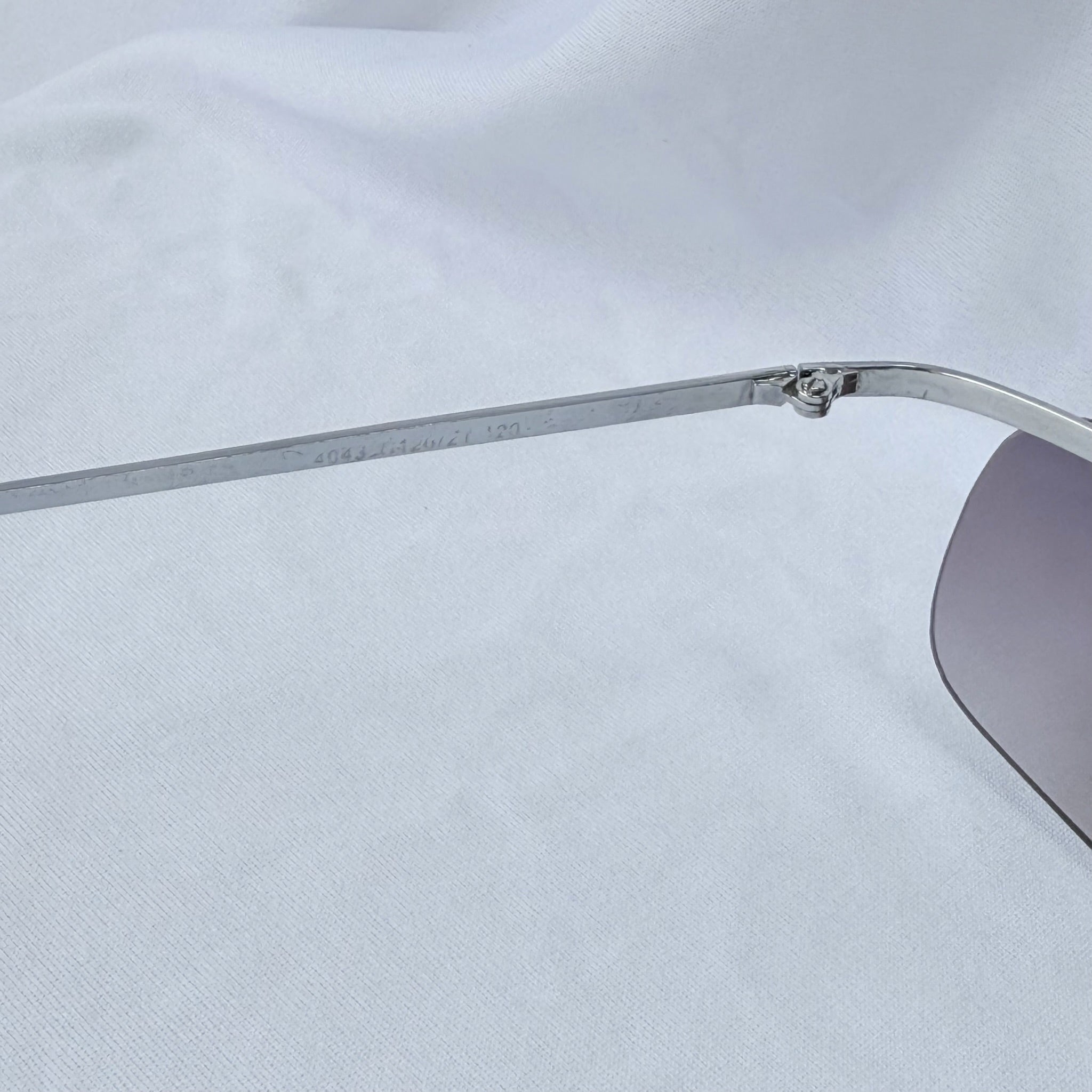 Chanel 4043 Wrap Rimless Vintage Grey Silver Sunglasses