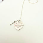 Tiffany&Co. Return to Tiffany  Medium Heart Key Lock Women's Necklace Silver 925 Sterling 19 inches With Packaging