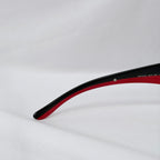 Vintage Prada Wrap Shield Red, Silver & Black Unisex Sunglasses SPR 54G With Case