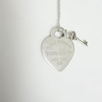 Tiffany&Co. Return to Tiffany Medium Heart Key Lock Women's Necklace Silver 925 Sterling 16 inches With Packaging