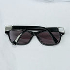 Authentic Gucci Black Silver Cat Eye Square Lens Unisex Sunglasses With Case