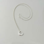 Tiffany & Co. Elsa Peretti Spain Sterling Silver 925 Small Open Heart Pendant Necklace 18 Inches