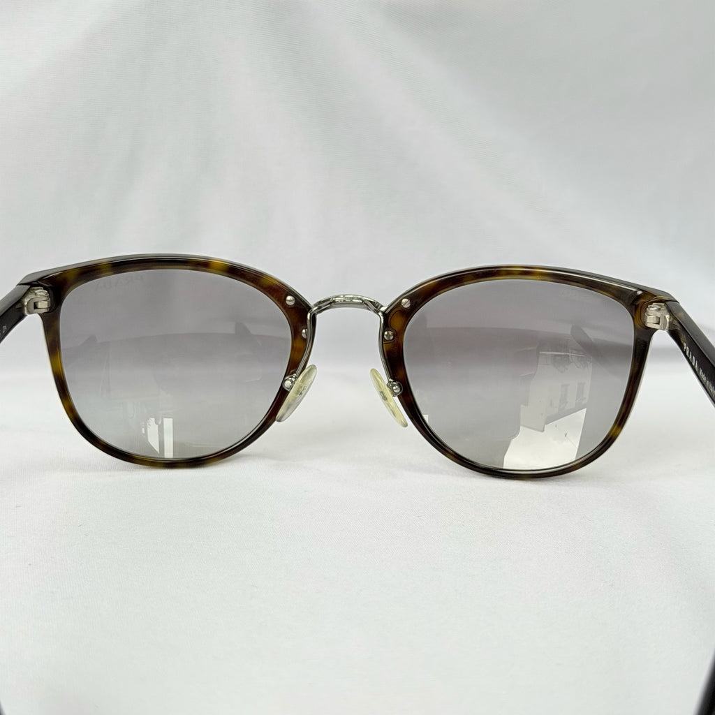 Authentic Prada Brown Tortoiseshell Oval Round Cat Eye Women Sunglasses With Case