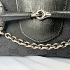 Vintage Gucci Horsebit Black Monogram Canvas Medium Shoulder Handbag Tom Ford Era 2004
