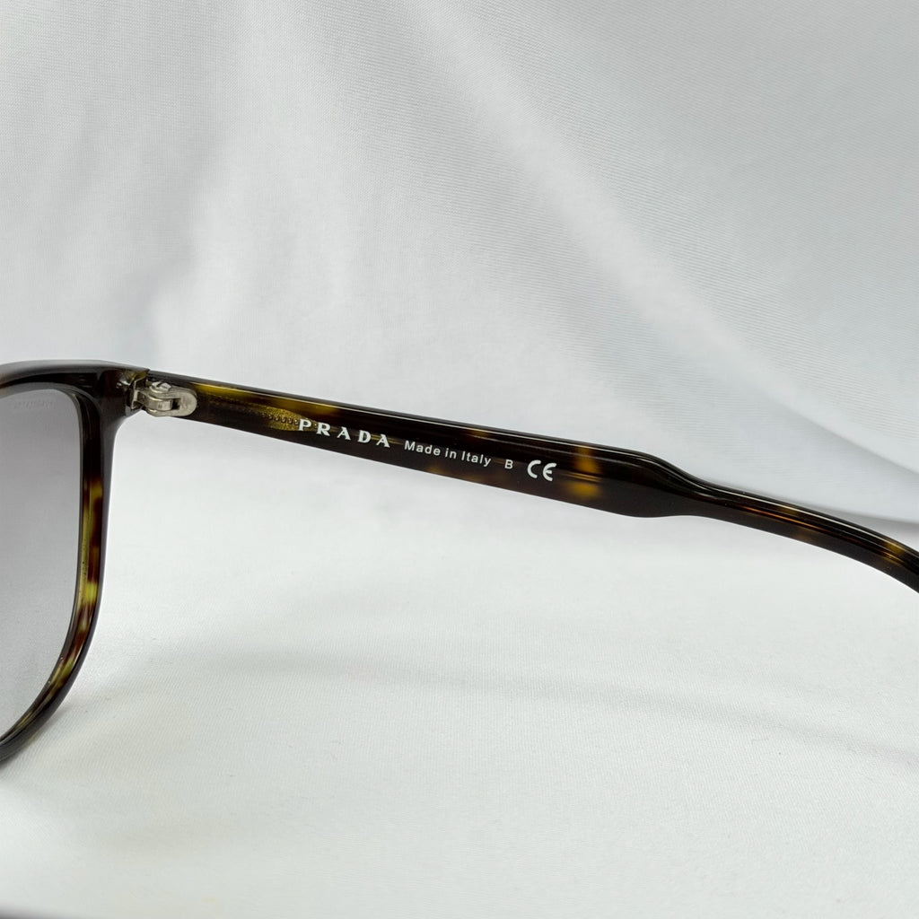 Authentic Prada Brown Tortoiseshell Oval Round Cat Eye Women Sunglasses With Case
