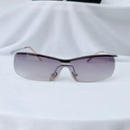 Chanel 4043 Wrap Rimless Vintage Grey Silver Sunglasses