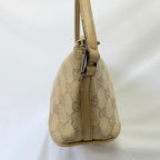 Vintage Y2k Gucci Beige GG Monogram Canvas Small Boat Pochette Shoulder Handbag