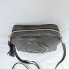 Gucci Black Grained Leather Soho Disco Small Women’s Crossbody Shoulder Handbag. Repaired