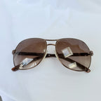 Prada Pilot Bronze Gold Brown tortoiseshell Women’s Designer Sunglasses With Case