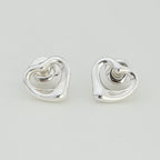 Authentic Tiffany & Co. Mini Open Heart Elsa Peretti Stud Earrings Sterling Silver 925