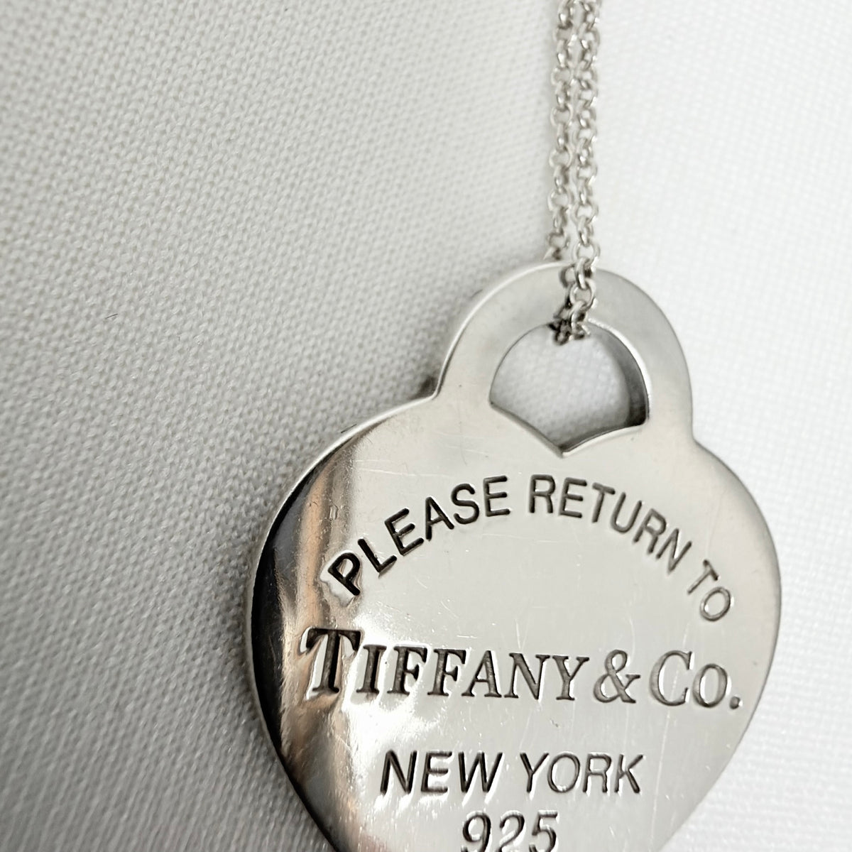 Tiffany&Co. Return to Tiffany Medium Heart Women's Necklace Silver 925 Sterling 19 inches With Pouch