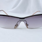 Chanel 4043 Wrap Rimless Vintage Grey Silver Sunglasses