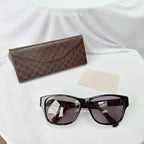 Authentic Gucci Black Silver Cat Eye Square Lens Unisex Sunglasses With Case