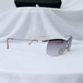 Chanel 4043 Wrap Rimless Vintage Grey Silver Sunglasses