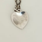 Authentic Gucci interlocking G chain Sterling Silver 925 Red Heart Necklace 19.5 Inches With Packaging