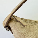 Vintage Y2k Gucci Beige GG Monogram Canvas Small Boat Pochette Shoulder Handbag