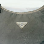 Prada Vintage Tessuto Black Nylon Re-edition 2000 Mini Hobo Zip Handbag