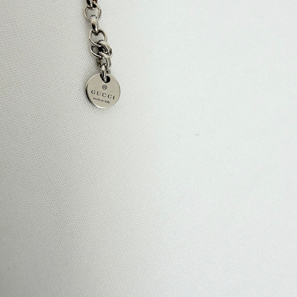 Gucci Blind for Love Heart Pendant 925 Sterling Silver Women's Necklace 18-20 inches With Packaging