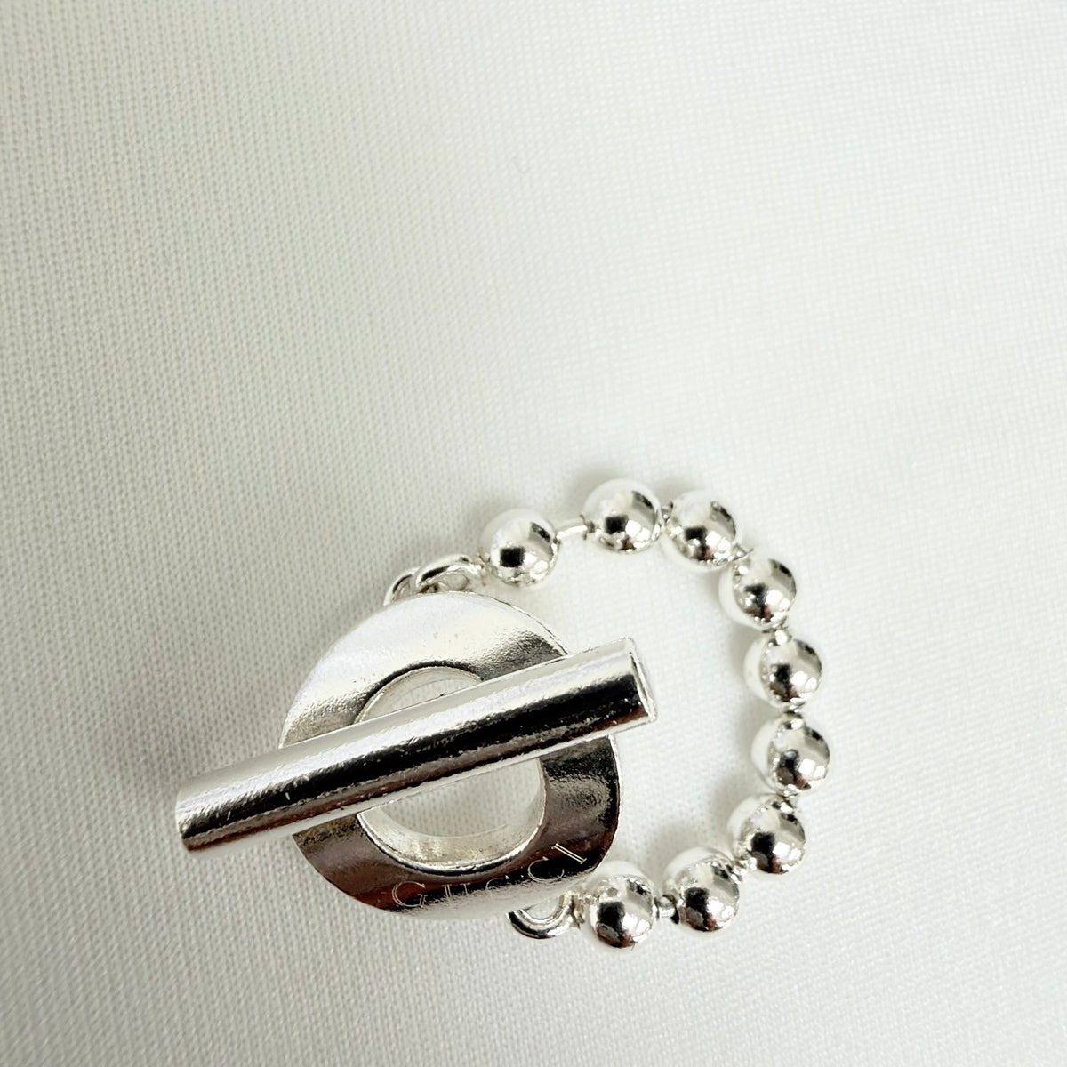 Gucci Vintage Hoop Boule Sterling Silver 925 Women’s Ring Size 16, UK P, EU 56