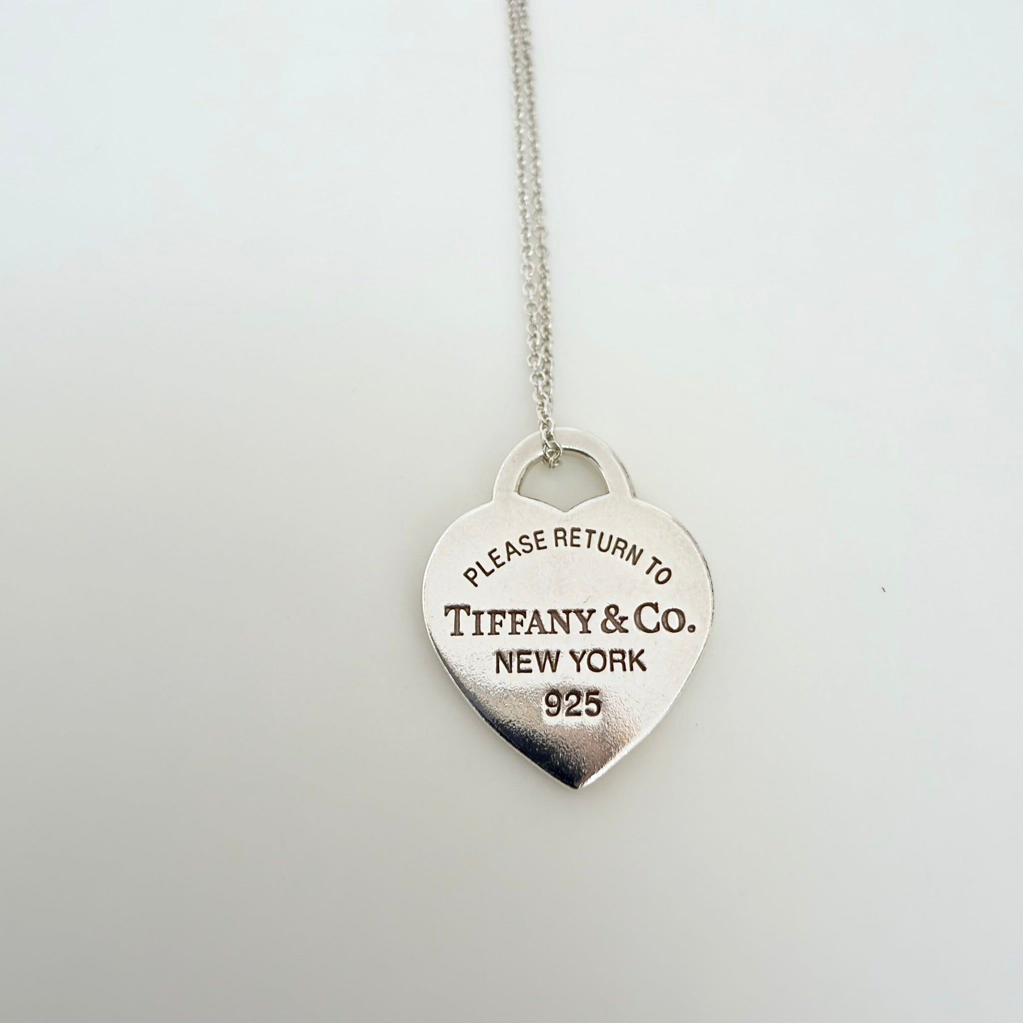Tiffany & Co. Return to Tiffany Small Heart Women's Necklace 925 Sterling Silver 17.5 Inches